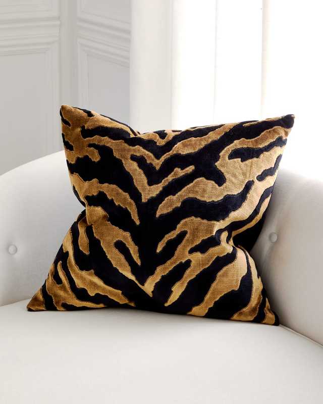 Zoolander Tiger-Print Decorative Pillow, 24" Square